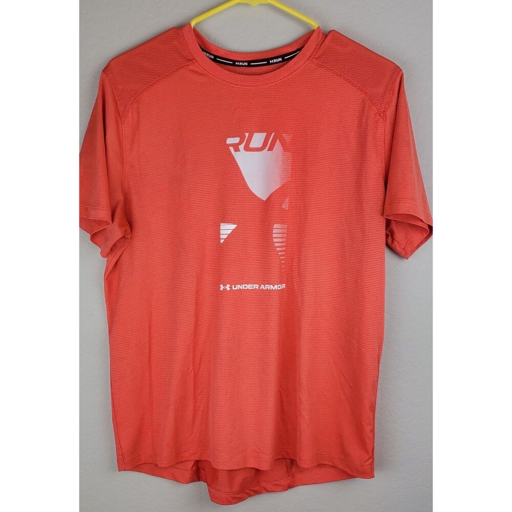 Under Armour Men's Medium Fitted Run T-Shirt Active Running Shirt Coral